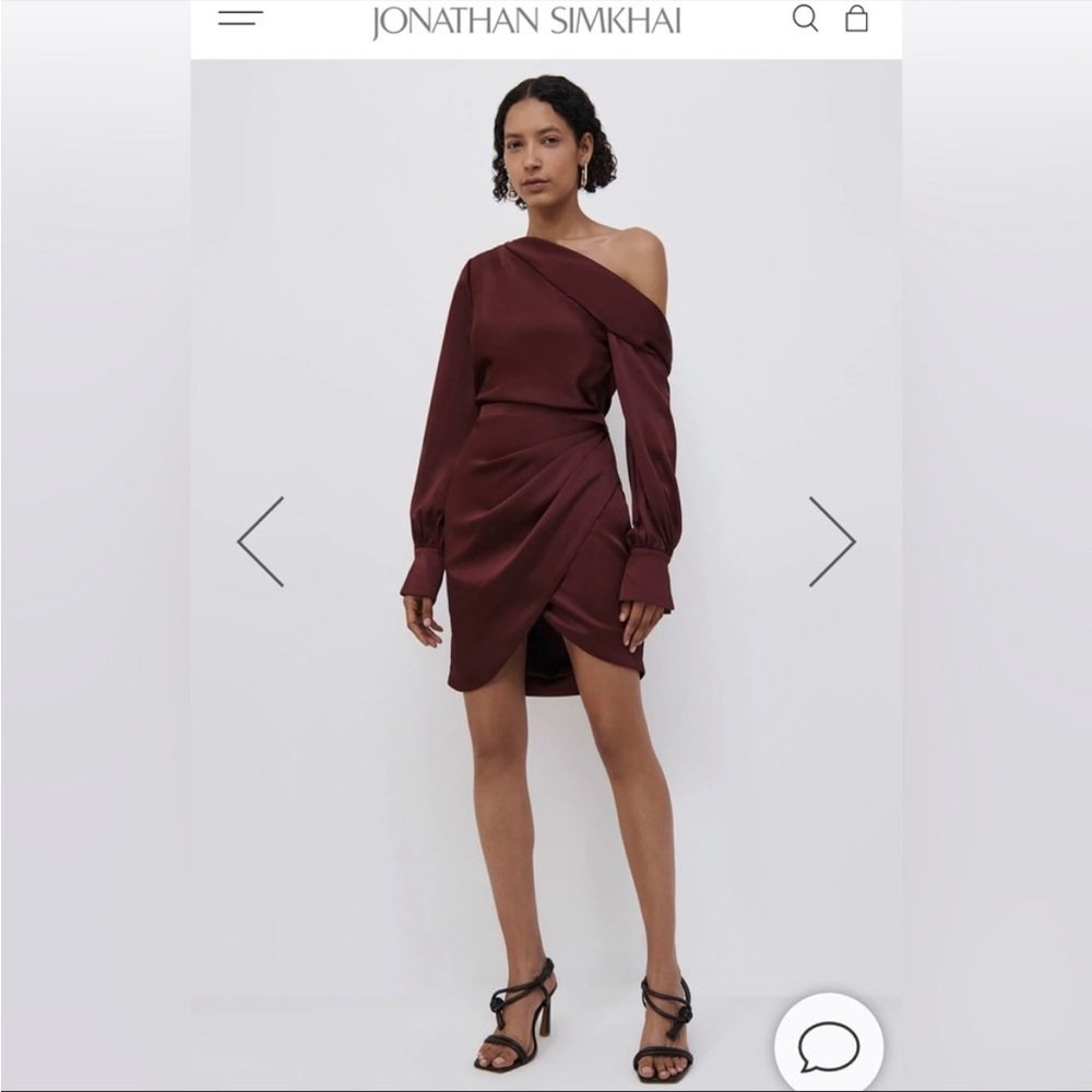 NWOT Jonathan Simkhai Cameron satin mini dress in mulberry